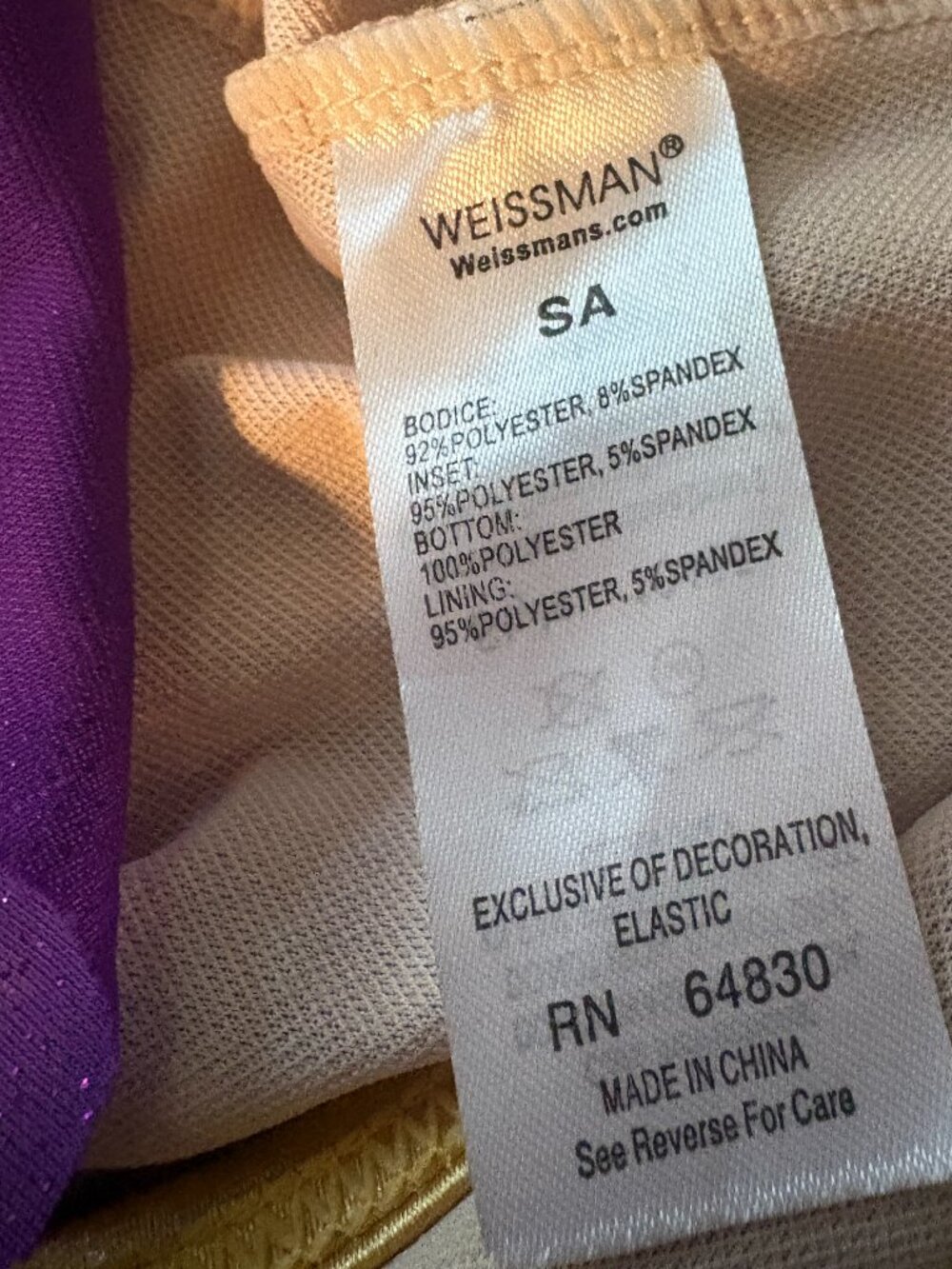 Genie In A Bottle Weissman Jasmine Dance Costume Adult Small - Picture 3 of 3